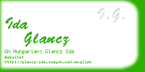 ida glancz business card
